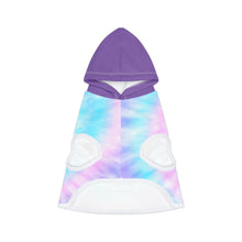 Load image into Gallery viewer, Peace Love and Pigs Tie Dye Pet Hoodie with Dove Design for Arthur's Acres - 5 SIZES