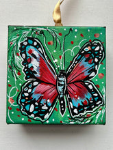 Load image into Gallery viewer, Holiday Butterfly 4x4 Painted Ornament
