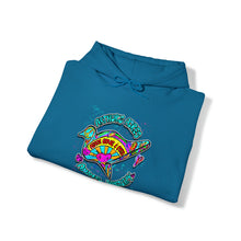 Load image into Gallery viewer, Peace Love and Pigs Dove Design for Arthur's Acres Unisex Heavy Blend™ Hooded Sweatshirt - 8 COLORS