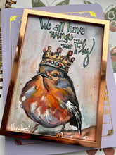 Load image into Gallery viewer, 5" x 7" Inspirational Art Print Robin Bird - Jewel Collection STOCK