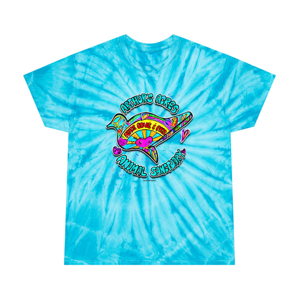 Peace Love and Pigs Dove Design for Arthur's Acres Tie-Dye Tee, Cyclone - 2 COLORS