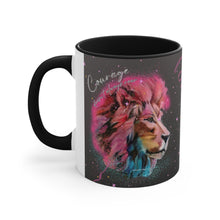 Load image into Gallery viewer, Courage Doesn't Always Roar Ramsey Lion Accent Coffee Mug, 11oz