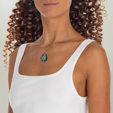 Load image into Gallery viewer, Colorful Tree full of LOVE Oval Necklace with Silver Chain