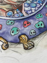 Load image into Gallery viewer, Tubby Time Bubbles Giclee Pig Fine Art Paper Print Multiple Sizes for Odd Man Inn