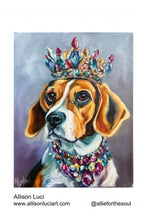 Load image into Gallery viewer, Worthy Royal Beagle Original Oil Painting - Jewel Collection - 11” x 14” Free Shipping
