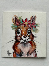 Load image into Gallery viewer, Christmas Squirrel 4x4 Painted Framed Ornament