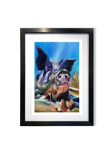 Load image into Gallery viewer, Sweet Aaron from Odd Man Inn Pig Painting Fine Art Paper Print - Live in the Moment