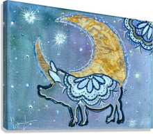 Load image into Gallery viewer, MOONS Collection Pig Art Asleep or Awake I Dream of You  CANVAS PRINT - Multiple Sizes
