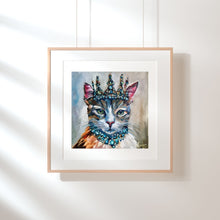 Load image into Gallery viewer, BeJeweled Royal Cat Art PAPER Giclee PRINT Lady Whiskertons - Multiple Sizes