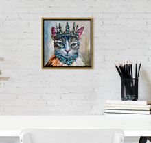 Load image into Gallery viewer, Bejeweled Royal Cat Lady Whiskertons CANVAS PRINT - Multiple Sizes