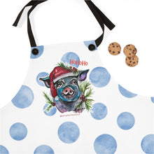 Load image into Gallery viewer, Pig Santa Watercolor Art Christmas Apron Ho Ho Ho