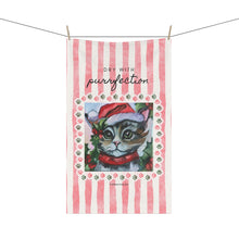 Load image into Gallery viewer, Christmas Santa Kitty Tea Towel - Dry with Purrfection
