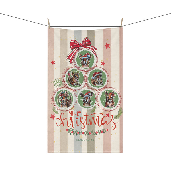 Going Nuts for Christmas Squirrel Tea Towel