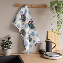 Load image into Gallery viewer, Santa Blue Pig Tea Towel Ho Ho Ho