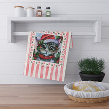 Load image into Gallery viewer, Christmas Santa Kitty Tea Towel - Dry with Purrfection