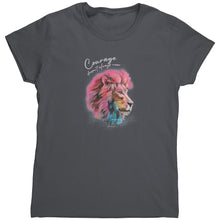 Load image into Gallery viewer, Courage doesn't always roar lion art painting colorful safari inspirational t-shirt womens top shirt