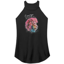 Load image into Gallery viewer, Courage doesn't always roar lion art painting colorful safari inspirational tank womens top shirt
