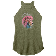 Load image into Gallery viewer, Courage doesn't always roar lion art painting colorful safari inspirational tank womens top shirt