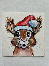 Load image into Gallery viewer, Christmas Squirrel 4x4 Painted Framed Ornament
