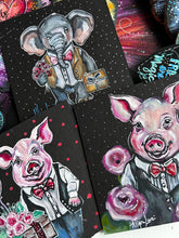 Load image into Gallery viewer, Pancake Pig in Love 6x6 Original Art
