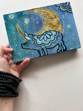 Load image into Gallery viewer, Enbellished MOONS Collection Pig Art Asleep or Awake I Dream of You  CANVAS PRINT - 5x7