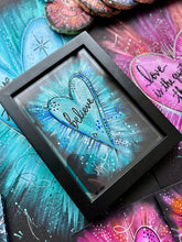 Load image into Gallery viewer, Believe Turquoise Heart 5x7 Original Art