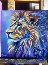 Load image into Gallery viewer, The Magic of Nature is Within all of Us Original Oil Lion Painting 12” x 12”