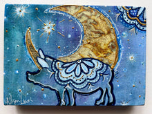 Load image into Gallery viewer, Enbellished MOONS Collection Pig Art Asleep or Awake I Dream of You  CANVAS PRINT - 5x7