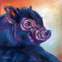 Load image into Gallery viewer, Evie Pig Rescue Giclee Fine Art Paper Print for Misfits of Oz Sanctuary STOCK PRINT SALE