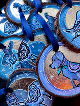 Load image into Gallery viewer, Dog Wish Upon a Moon Tree Slice Ornament