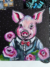 Load image into Gallery viewer, Norman Piggie in Love 6x6 Original Art