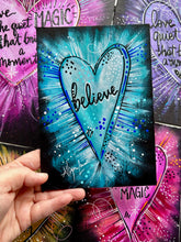 Load image into Gallery viewer, Believe Turquoise Heart 5x7 Original Art