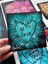 Load image into Gallery viewer, Be Love Turquoise Heart 6x6 Original Art
