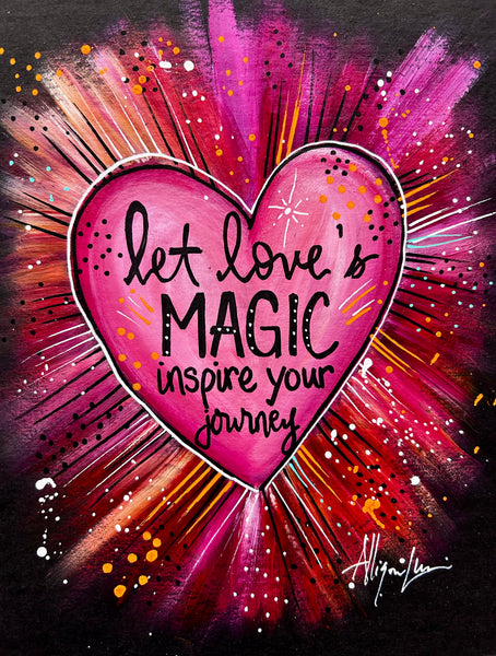 Magical Journey Pink Heart 8x10 Original Art
