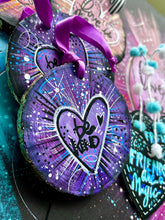 Load image into Gallery viewer, Be Kind Purple Violet Heart Ornament

