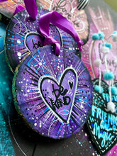 Load image into Gallery viewer, Be Kind Purple Violet Heart Ornament