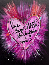 Load image into Gallery viewer, Moments of Love and Moments Magenta Heart 10 x 13 Original Art