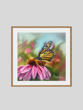 Load image into Gallery viewer, Hope's Landing Monarch Butterfly with Flower Giclee Paper Print - Allison Luci Art