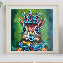Load image into Gallery viewer, BeJeweled RoyalSquirrel Art PAPER Giclee PRINT Multiple Sizes