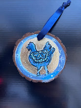 Load image into Gallery viewer, Chicken Wish Upon a Moon Tree Slice Ornament