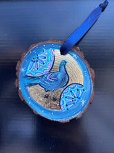 Load image into Gallery viewer, Pigeon Wish Upon a Moon Tree Slice Ornament