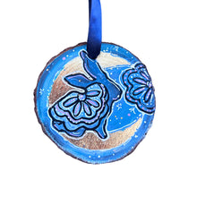 Load image into Gallery viewer, Bunny Wish Upon a Moon Tree Slice Ornament
