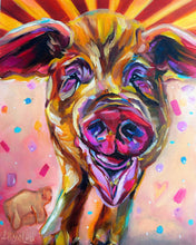 Load image into Gallery viewer, Rae Rescued Pig Prints from Original Oil Painting - Multiple Sizes - Paper or Canvas