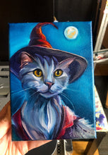 Load image into Gallery viewer, Witchy Kitties Collection - 5" x 7" Cat Art Giclee Paper Print "The World is it's Own Magic"