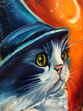 Load image into Gallery viewer, Witchy Kitties Collection - 5&quot; x 7&quot; Original Oil &quot;You are Made of Magic&quot;
