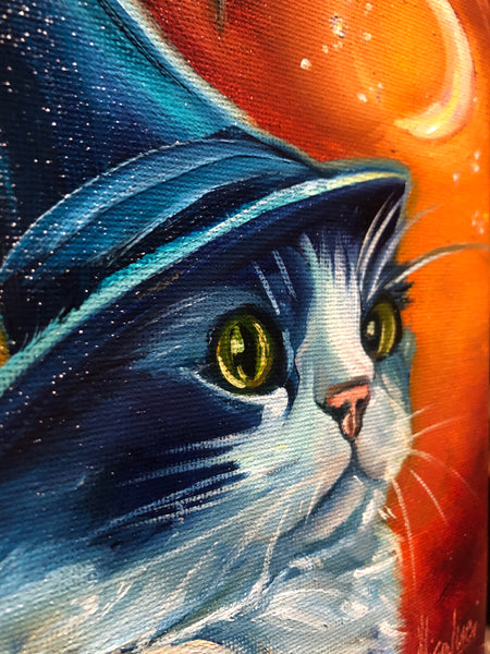 Witchy Kitties Collection - 5" x 7" Original Oil "You are Made of Magic"