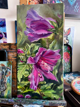 Load image into Gallery viewer, Where Beauty Grows Art Original Hibiscus Flower Oil Painting 10" x 20"