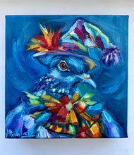 Load image into Gallery viewer, Just Clownin' Around Pigeon Art Original Oil Painting 6” x 6” Ships Free