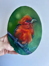 Load image into Gallery viewer, Onward Bird Art Original Oil Painting 5" x 7" OVAL