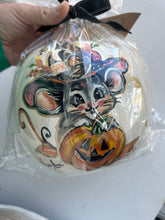 Load image into Gallery viewer, Hand Painted Pumpkins - 3 designs to choose from - Bat, Mouse, Kitty